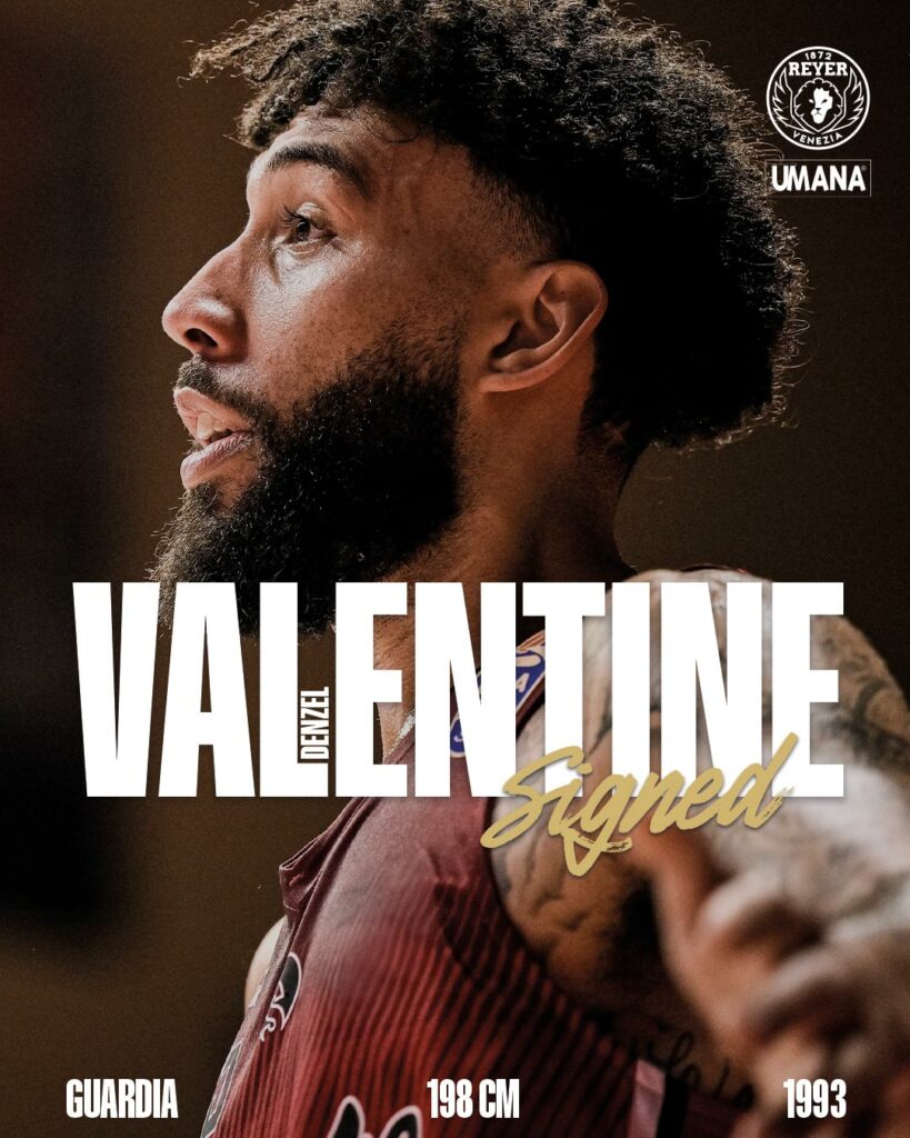 Denzel Valentine professional basketball player signing with Venice Italy team Reyer and Umana.